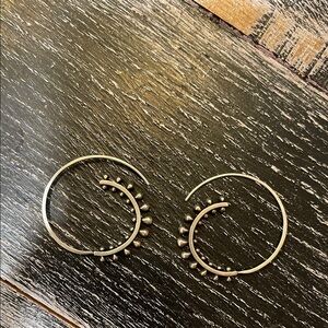 Silver 925 Artisan Hoop Earrings